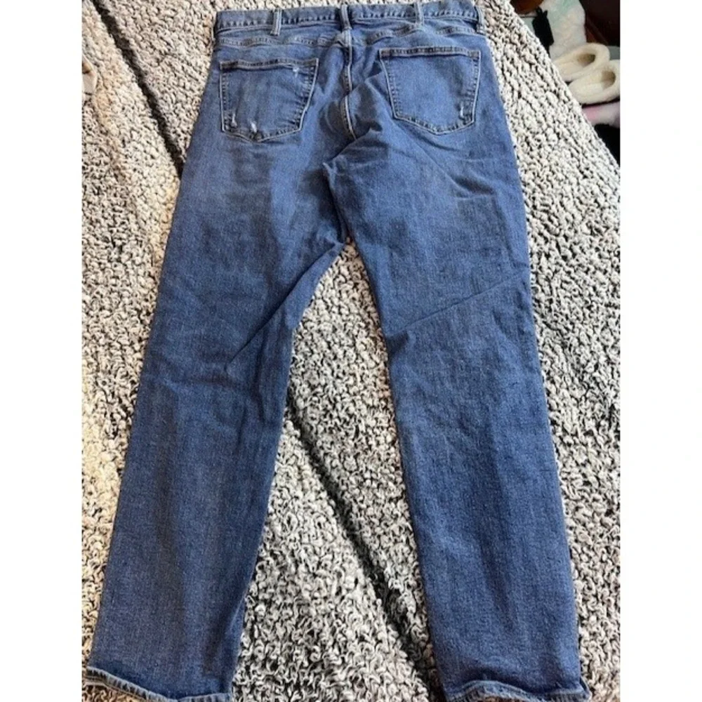 Old Navy Skinny Built In Flex Distressed‎ Patch Medium Denim Jeans Men's 38X32